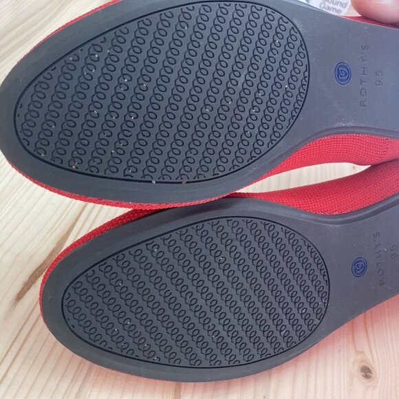 Rothy's Chili Red The Flat Womens Size 9.5 Cap Toe Ballerina Slip On Shoes - Picture 9 of 11